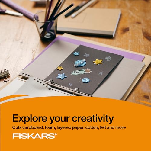 Fiskars 7" Student Scissors for Kids Ages 12-14, Scissors for School or Crafting, Back to School Supplies, Purple - Image 5