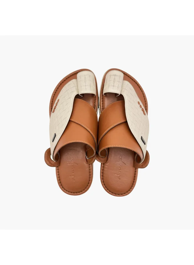 الواحة Men's Panelled Slip-On Arabic Sandals