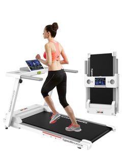 آه آه وسادة المشي القابلة للطي مع مقبض ومقبض وجهاز مشي محمول 300 رطل للاستخدام في المنزل والمكتب وتحت المكتب وجهاز مشي صغير مع شاشة LED وأوضاع رياضية متعددة  - Image 1