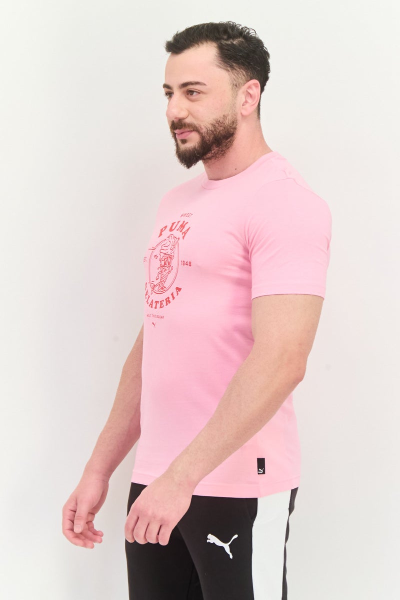 PUMA Men Sportswear Fit Short Sleeves Outdoor T-Shirt, Pink - Image 2