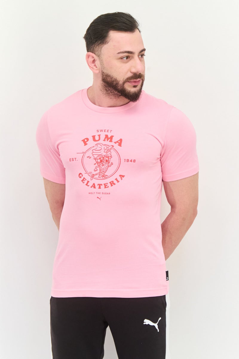 PUMA Men Sportswear Fit Short Sleeves Outdoor T-Shirt, Pink - Image 1