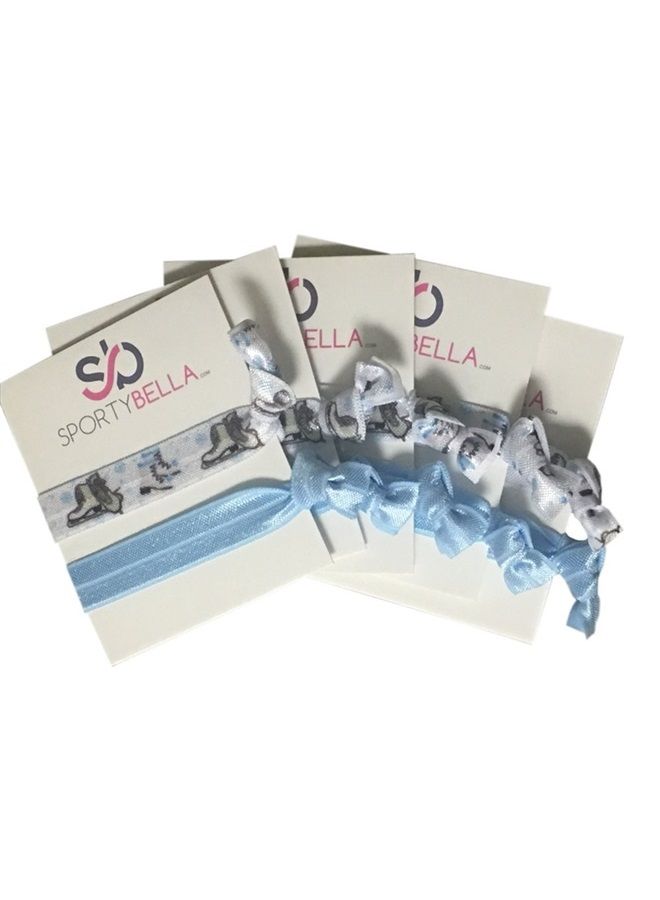 Infinity Collection Figure Skating Hair Accessories, Skate Party Favors, Figure Skating Hair Ties, No Crease Ice Skating Hair Elastics Set - Image 1