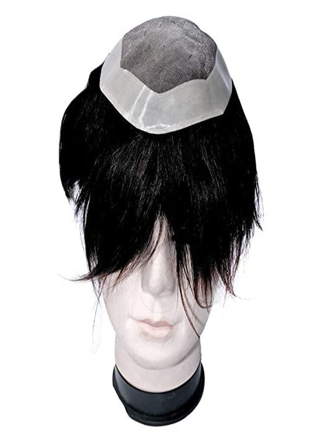 Fully Normal Monofilament Human Hair Patch/Wig for Men (8x6, Dark Brown) - Image 5