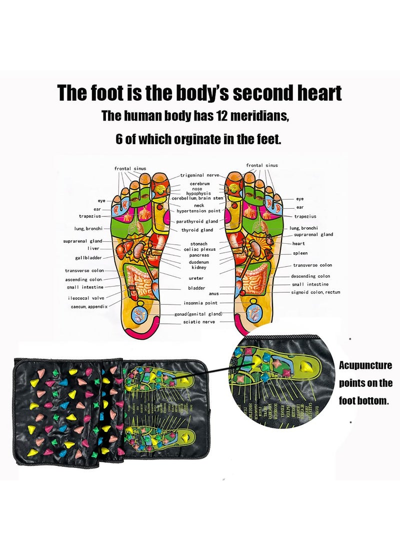 Reflexology Foot Massage Mat - Acupressure Pad for Enhanced Blood Circulation and Relief from Foot and Leg Pain (68 x 13 inches) - Image 2