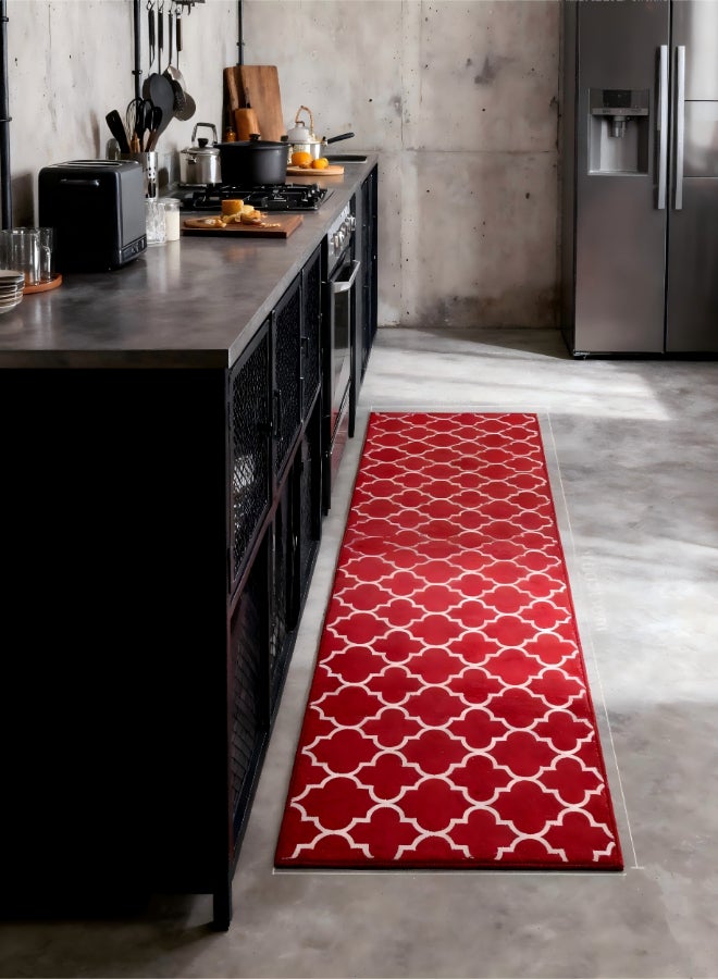 Noon East Red Arabesque Kitchen Runner 50X150 Cm Red - Image 1