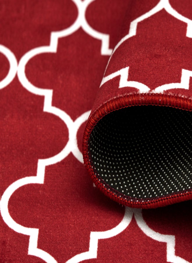 Noon East Red Arabesque Kitchen Runner 50X150 Cm Red - Image 4