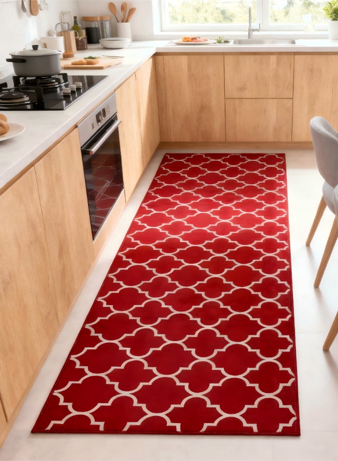 Noon East Red Arabesque Kitchen Runner 50X150 Cm Red - Image 2