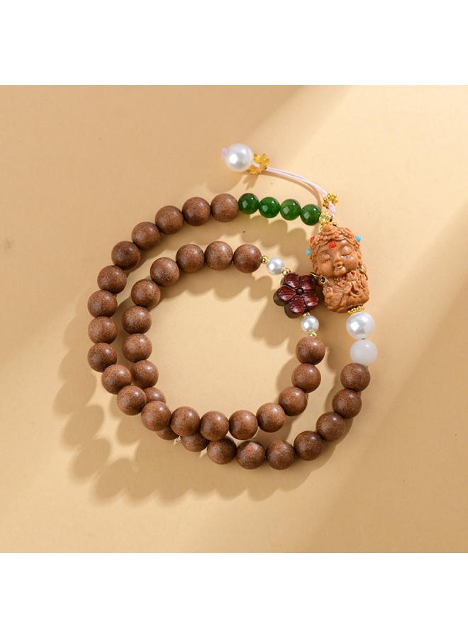 Natural Mountain Sandalwood Bodhi Round Beads Old Beads Bamboo Double Circle Multi-circle Bracelet Plate Playing Buddha Beads Bracelet 