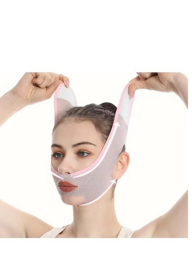 Facial Slimming Belt, Double Chin Reducer Reusable V-Shape Face Mask for Men & Women Facial Shaped UP Lift Belt, Slim Cheeks Lifting Jaw Line Shaper Anti Wrinkle Strap Elastic Face (1 Pcs)(MULTICOLOR) - Image 2