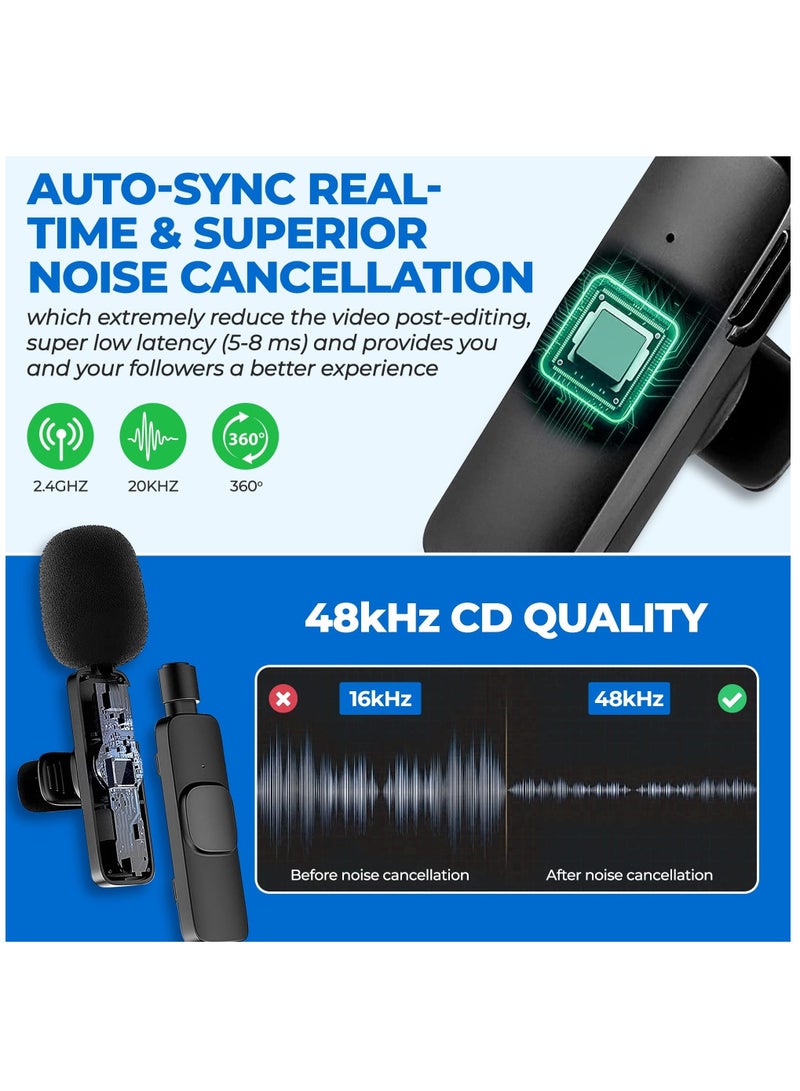 BORTONY Clip on Microphone for USB-C Android Phones Wireless Lavalier Microphone Compatible with iPhone 15 Series Android USB C Microphone for Video Recording Vlogging TikTok  - Image 3