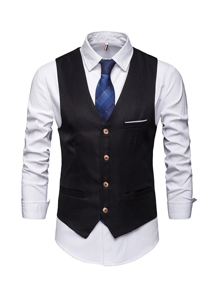 KUYING New Men's British Fashion Slim Fit Suit Vest  - Image 1