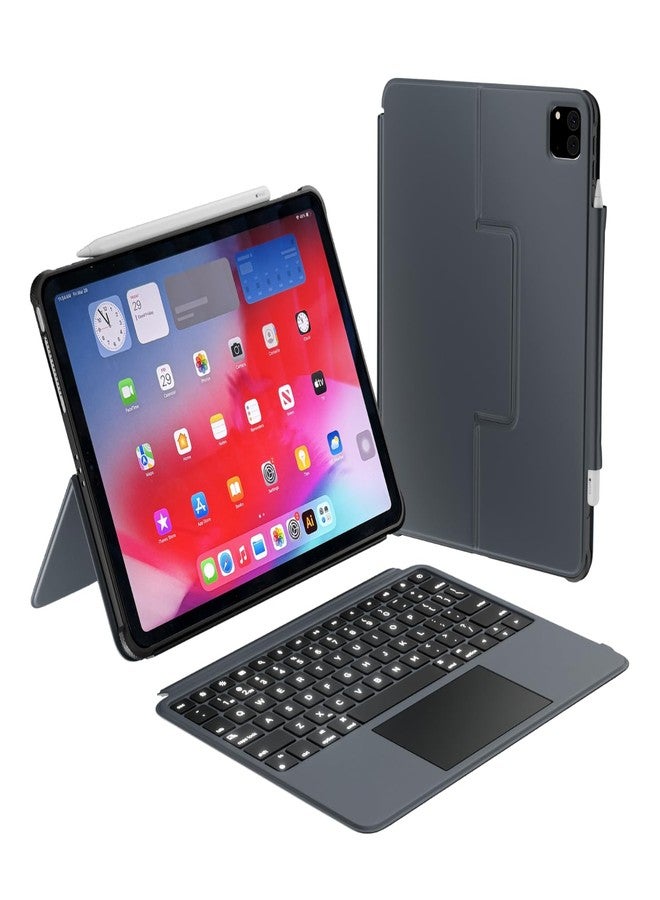 Macally Ipad Air 11 Inch Case With Keyboard (M2, 2024) | Pro (2022/2021/2020/2018) - Detachable Backlit Large Trackpad, Multi-View Stand, Apple Pencil Holder - Image 1