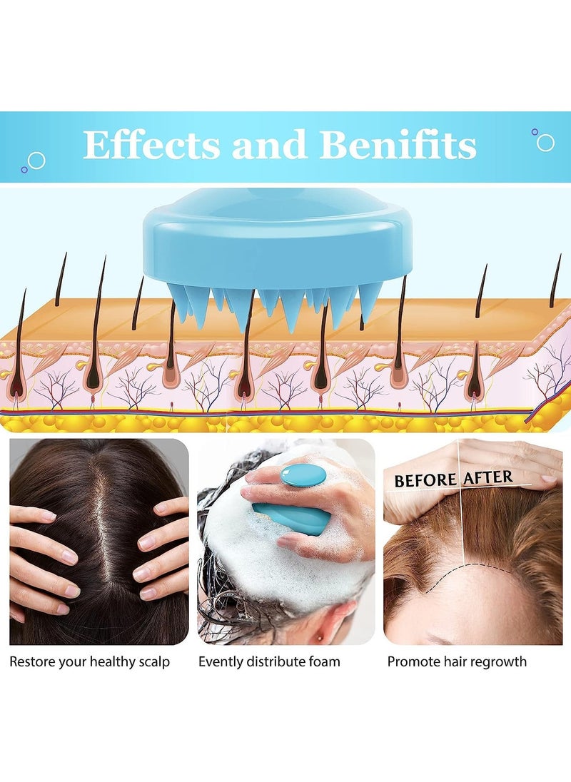 Generic Hair Scalp Massager Brush for Effective Hair Cleaning and Scalp Exfoliation - Perfect for Curly, Straight, and Thick Hair - Ideal for Relaxation and Stress Relief – Blue  - Image 4