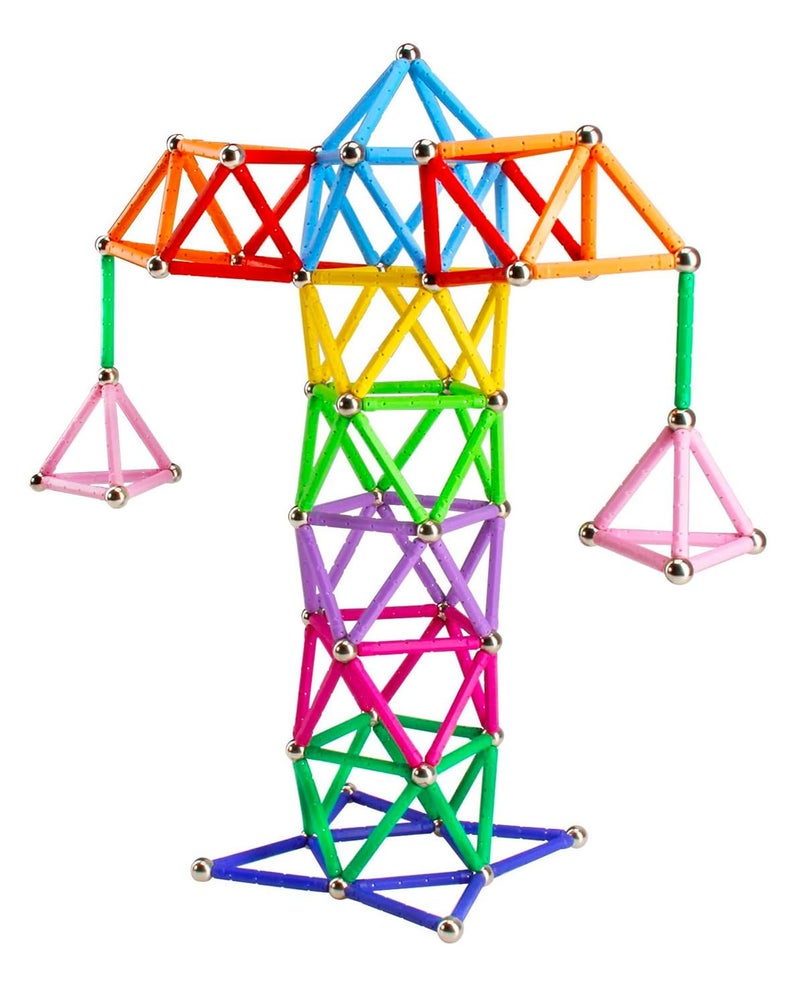 Funifinds 165PCS Magnetic Building Stick Blocks, Magnet Educational Toys Magnetic Blocks Sticks Stacking Toys STEM Set, Non-Toxic Building Toy 3D Puzzle with Storage Bag - Image 4