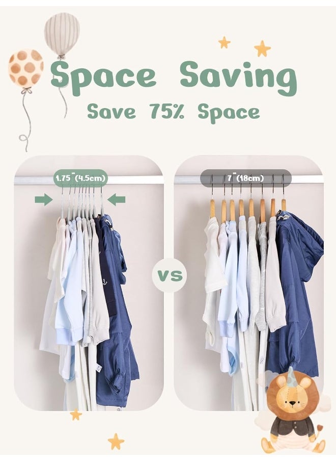 HOUSE DAY - HOUSE DAY Velvet Baby Hangers 50 Pack, Premium Children's Hangers for Baby, Infant & Toddler Clothes, Durable Non Slip Baby Felt Hangers Grey, 11 Inch Baby Hangers for Closet, Ideal for Everyday Use - Image 1