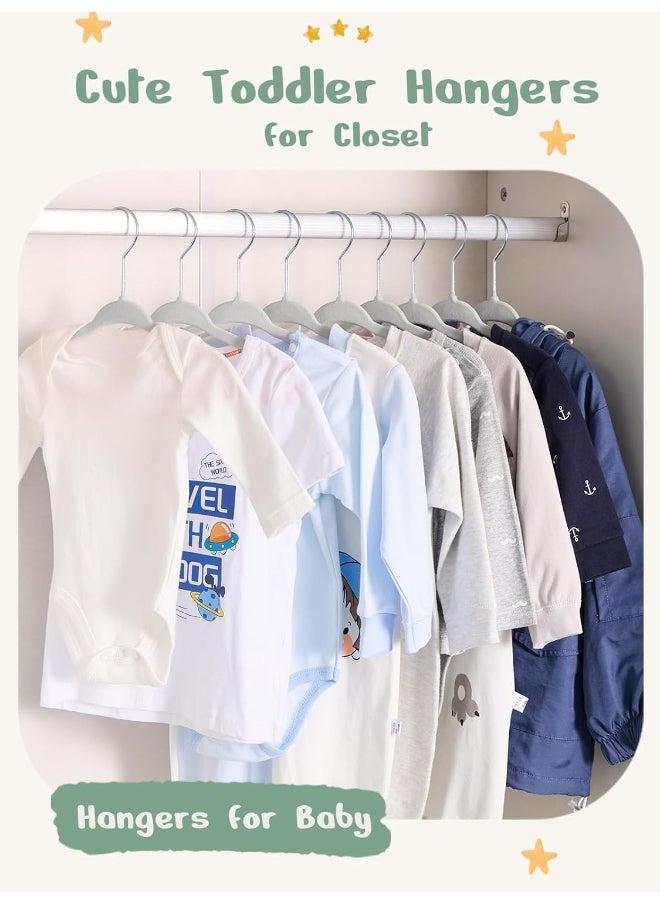 HOUSE DAY - HOUSE DAY Velvet Baby Hangers 50 Pack, Premium Children's Hangers for Baby, Infant & Toddler Clothes, Durable Non Slip Baby Felt Hangers Grey, 11 Inch Baby Hangers for Closet, Ideal for Everyday Use - Image 1