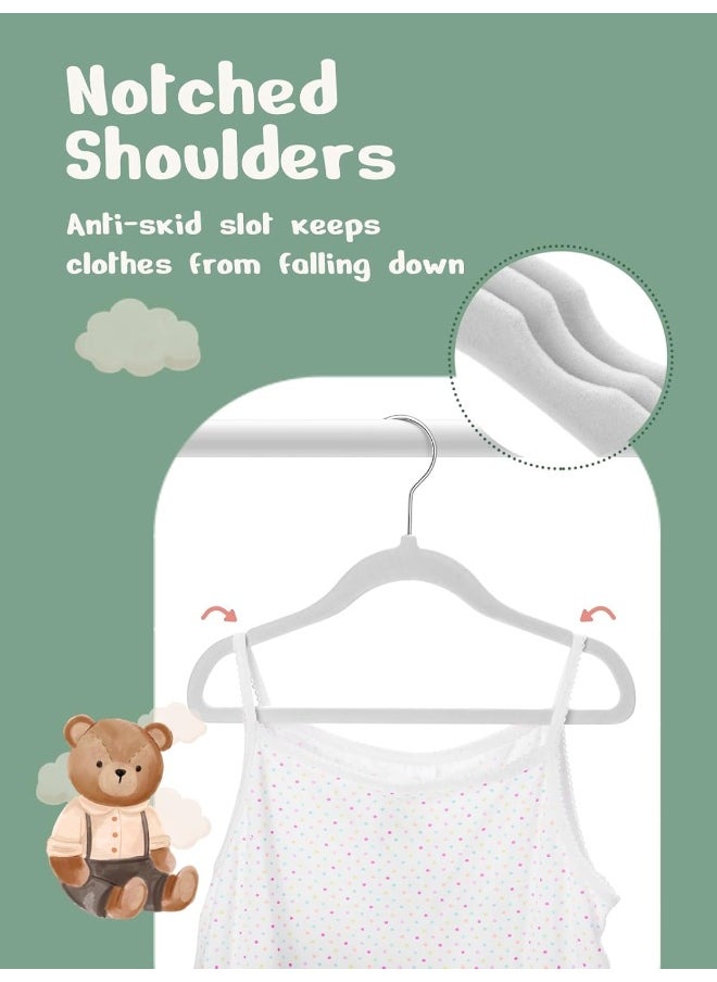 HOUSE DAY - HOUSE DAY Velvet Baby Hangers 50 Pack, Premium Children's Hangers for Baby, Infant & Toddler Clothes, Durable Non Slip Baby Felt Hangers Grey, 11 Inch Baby Hangers for Closet, Ideal for Everyday Use - Image 1