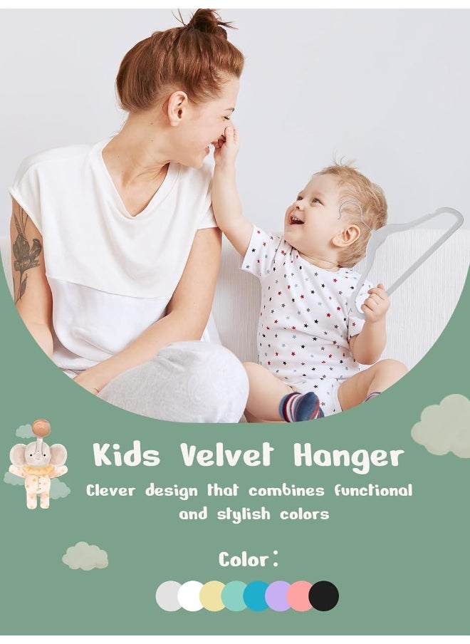 HOUSE DAY - HOUSE DAY Velvet Baby Hangers 50 Pack, Premium Children's Hangers for Baby, Infant & Toddler Clothes, Durable Non Slip Baby Felt Hangers Grey, 11 Inch Baby Hangers for Closet, Ideal for Everyday Use - Image 1