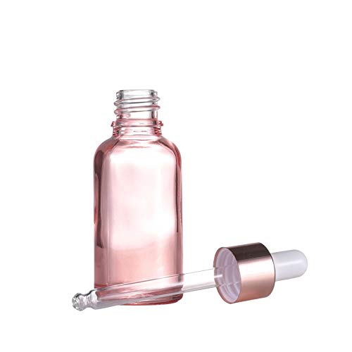 Furnido 6 Pcs,3.4 Oz Pink Glass Dropper Bottle for Essential Oils,Empty Glass Massage Oil Bottle Holder With Glass Reagent Pipette,Aromatherapy Perfume Travel Vial Container-FREE Pipette,Funnel included - Image 2