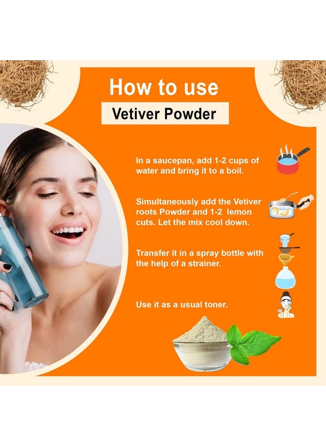 BrijBooti - Vetiver Root Organic Powder 200 Gr Khus Root Powder (Khus Khus Powder) Kas Ramacham Vetiveria Zizanioides For Hair Growth Face Scrub Healthy Skin - Image 1