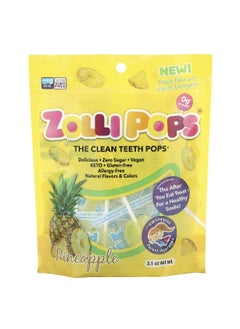 ZOLLIPOPS Zollipops, The Clean Teeth Pops, Pineapple, 3.1 oz  - Image 1