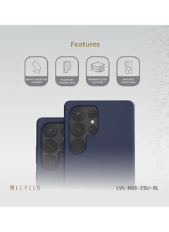 LEVELO S25 Ultra Magsafe Case Iris Liquid Silicone / Impact-Resistant Corners / Scratch Resistance / Premium Quality / Drop and Damage Protecting / MagSafe Compatible Back Cover - Blue  - Image 2