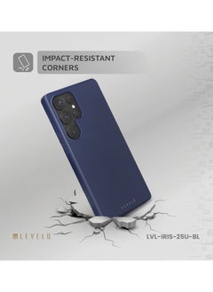 LEVELO S25 Ultra Magsafe Case Iris Liquid Silicone / Impact-Resistant Corners / Scratch Resistance / Premium Quality / Drop and Damage Protecting / MagSafe Compatible Back Cover - Blue  - Image 3