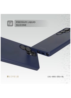 LEVELO S25 Ultra Magsafe Case Iris Liquid Silicone / Impact-Resistant Corners / Scratch Resistance / Premium Quality / Drop and Damage Protecting / MagSafe Compatible Back Cover - Blue  - Image 5