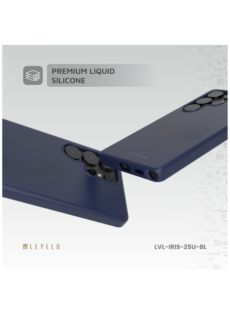 LEVELO - S25 Ultra Magsafe Case Iris Liquid Silicone / Impact-Resistant Corners / Scratch Resistance / Premium Quality / Drop and Damage Protecting / MagSafe Compatible Back Cover - Blue - Image 1