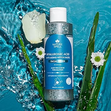 Nature Spell Witch Hazel Facial Toner with Hyaluronic Acid 200ml Aloe Vera Rose Water AlcoholFree Formula for All Skin Types Made in The UK - Image 4