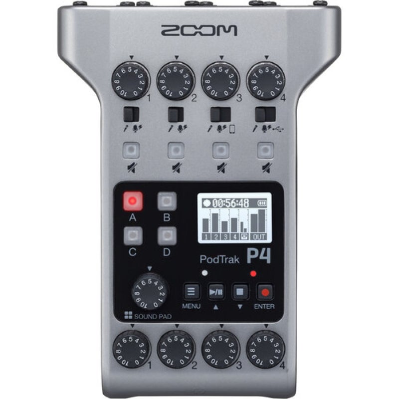 ZOOM Zoom P4 PodTrak 4-Input Ultimate Recorder for Podcasting- 2 Years Warranty - Image 1