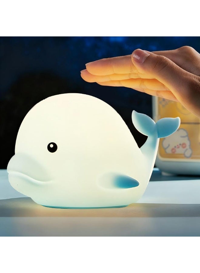 ILovhaprty Dolphin Silicone Night Light, Night Light with 7 LED Colors Changing, Tap Control Nursery Squishy Night Lamp, USB Rechargeable,Birthday Gifts for Boys Girls Baby, Toddler Decor - Image 1