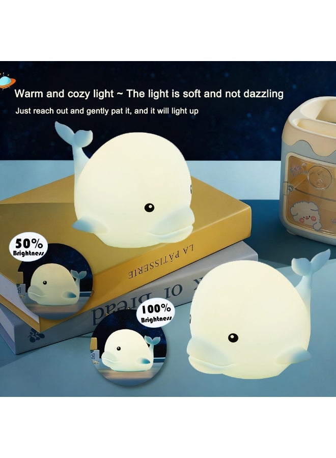 ILovhaprty Dolphin Silicone Night Light, Night Light with 7 LED Colors Changing, Tap Control Nursery Squishy Night Lamp, USB Rechargeable,Birthday Gifts for Boys Girls Baby, Toddler Decor - Image 3