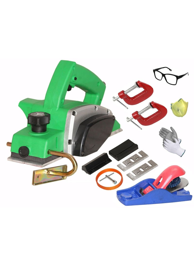 Digital Craft Digital Craft Wood Planer 1400W Machine of Carpentry HighPower MultiFunction Electric Planer Professional Woodworking Machine 82mm Electric Planer Machine2 G Clamp5Inch Hand Planer  - Image 1