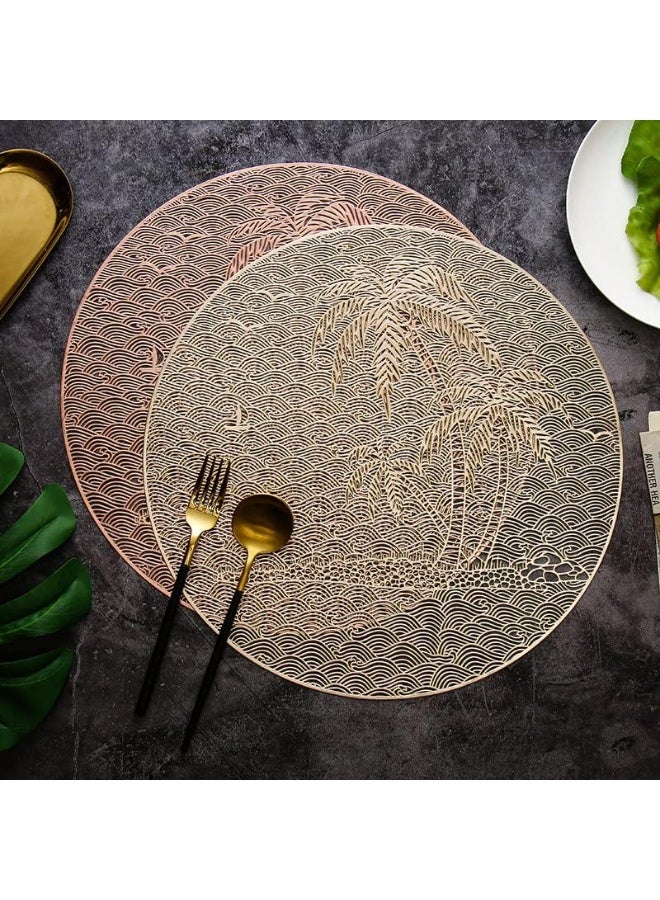 ناكسوس 6 قطع من مفارش الطاولة المقاومة للحرارة والمضادة للانزلاق المصنوعة من البلاستيك PVC المجوف لتزيين الطاولة للحفلات وحفلات الزفاف - Image 4