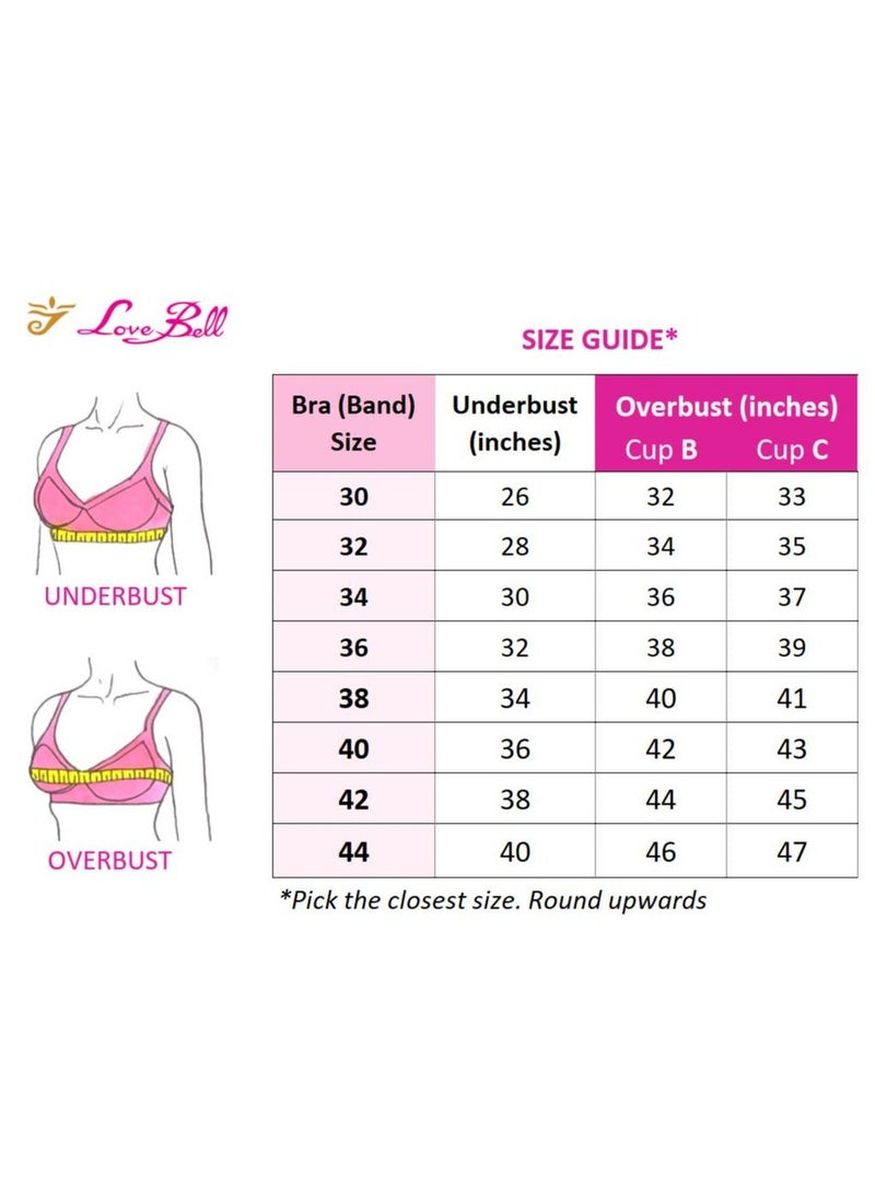 Love Bell - Love Bell women's everyday bra non padded soft cup tshirt bra premium cotton seamless moulded 18 hour bra - Image 1