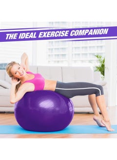 SKY-TOUCH Yoga Ball Anti-Burst, 65cm Exercise Ball With Air Pump Thickened Stability Balance Ball For Physical Fitness Exercise Purple  - Image 3