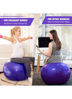 SKY-TOUCH Yoga Ball Anti-Burst, 65cm Exercise Ball With Air Pump Thickened Stability Balance Ball For Physical Fitness Exercise Purple  - Image 4