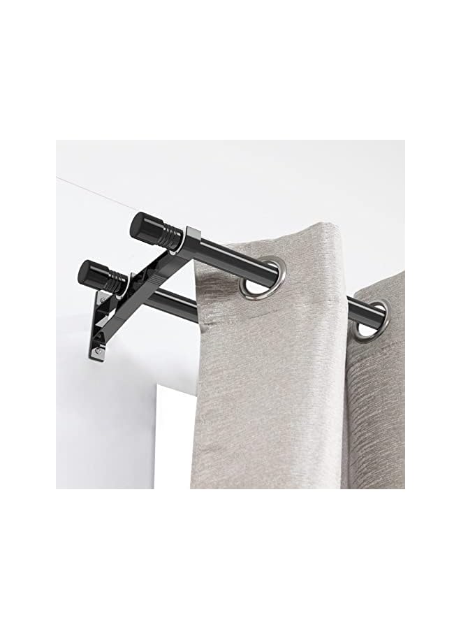 The Bros Double Curtain Rods 66 to 144 Inch, Metal Extendable Double Drapery Rod Set for Windows, Black - Image 2