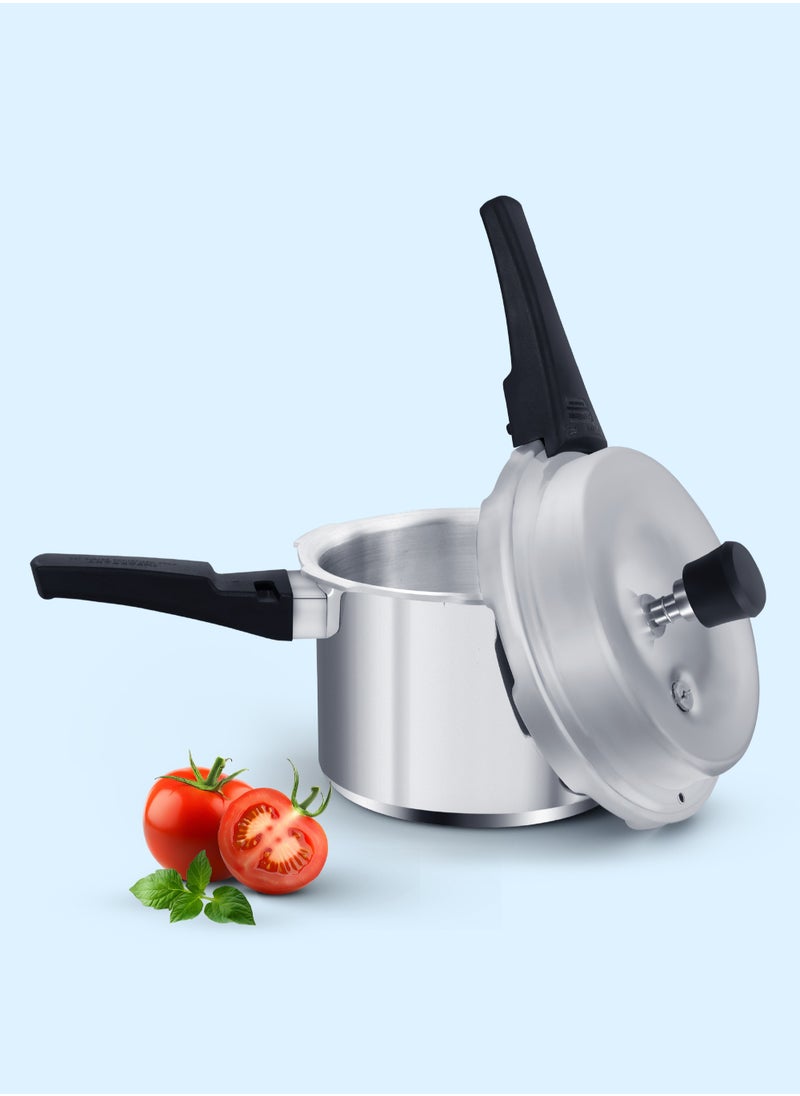 DELICI - 3 Liter Dripless Aluminium Pressure Cooker, Fast, Efficient, and Safe Cooking with Durable Body, Safe Gasket Release Vent System, Multiple Cooktop Compatible - 5 Years Warranty - Image 1