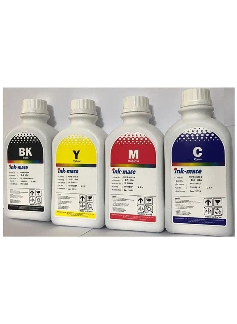 500ml 4-Color Desktop Printer Refill Ink for Refilling Printer Cartridges 