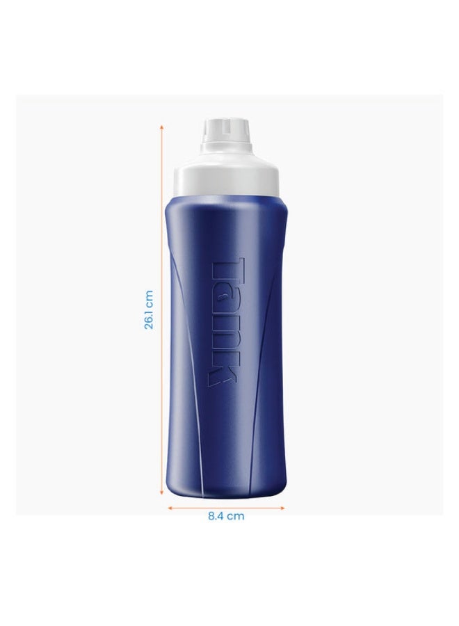 Tank Super Cool Mini, 650ml, Insulated Plastic Bottle, BPA Free, Leakproof - Dark Blue - Image 2