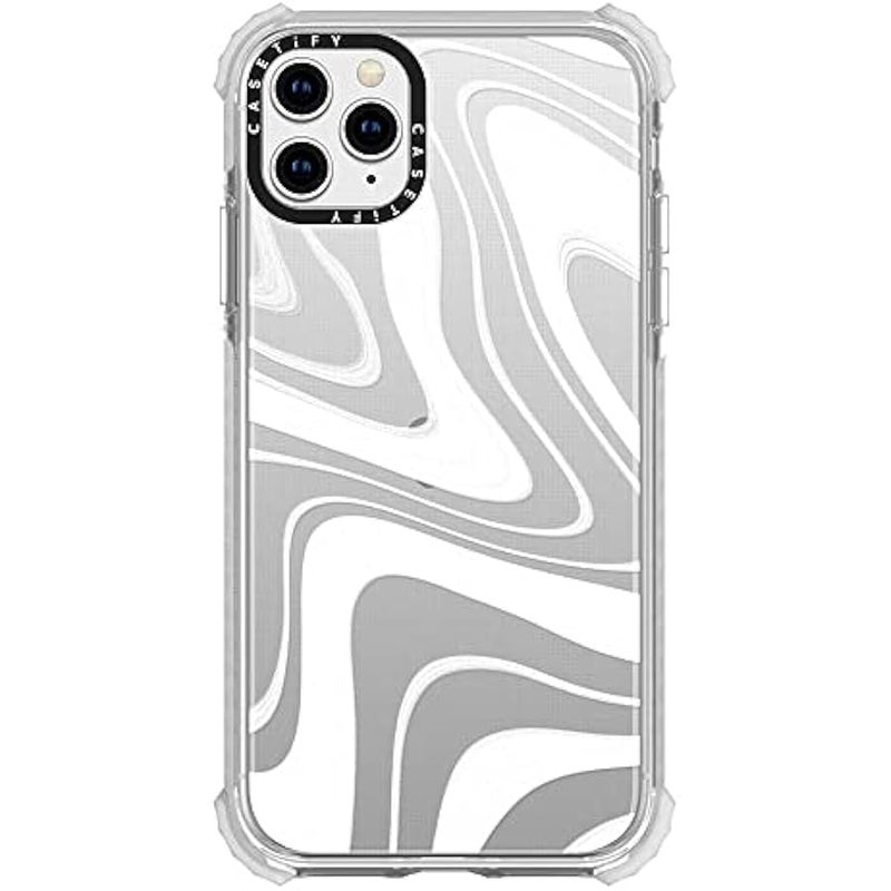 Casetify Ultra Impact iPhone 11 Pro Max Case 【9.8ft Drop Protection】 - Frosted Swirls - Clear - Image 1