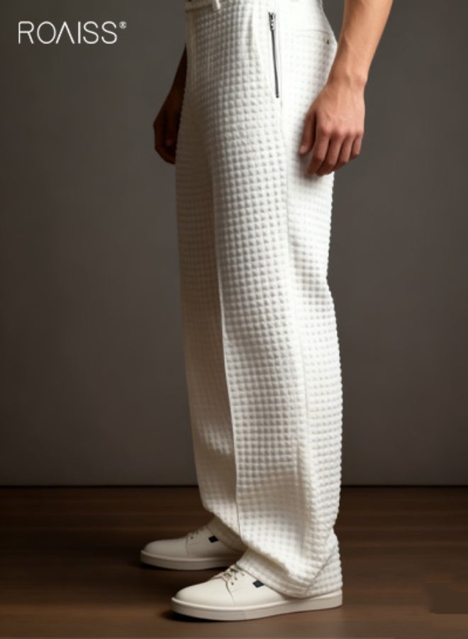 رويس بنطلون رجالي رسمي كاجوال خفيف الوزن بتصميم ساق مستقيمة وملائم بشكل منظم وجيوب جانبية، بنطلون مكتب سهل العناية للملابس المهنية والمناسبات الرسمية، قماش قابل للتهوية لراحة طوال اليوم - Image 3