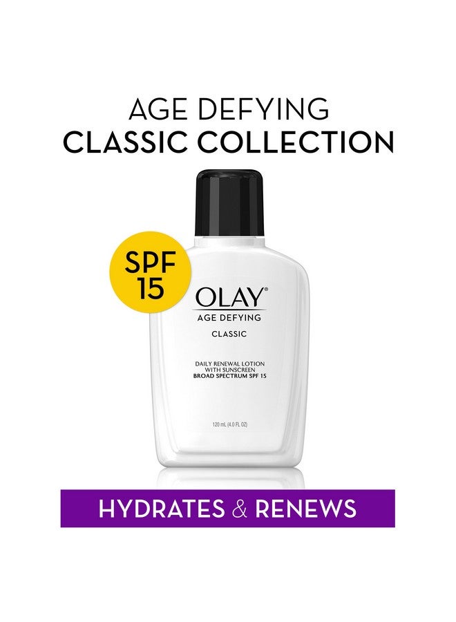 Olay Face Moisturizer by Olay, Age Defying Classic Daily Renewal Lotion, With Sunscreen, Classic,4 oz - Image 2