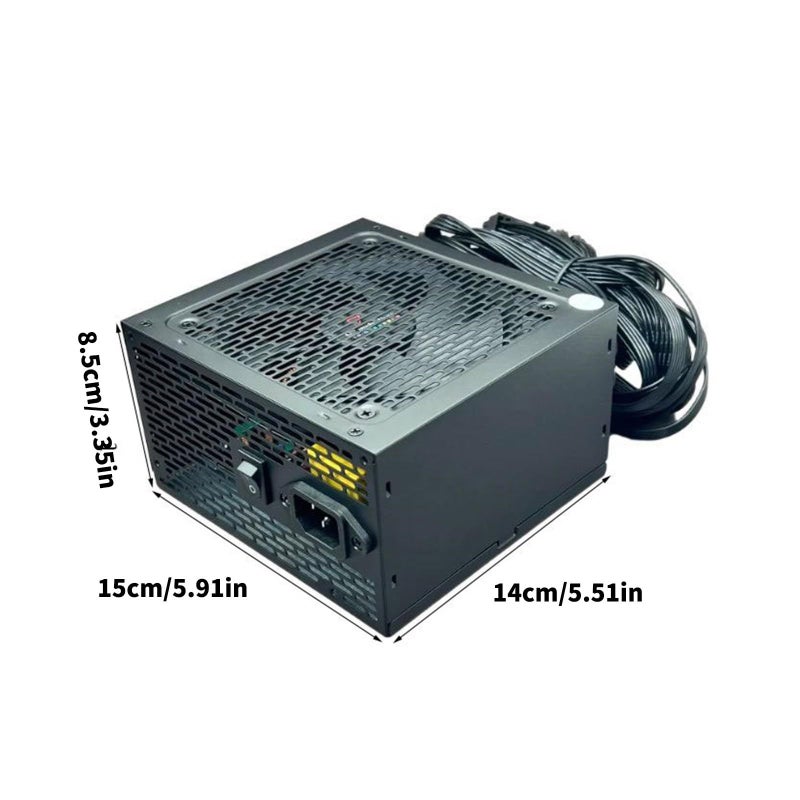 650W Mining Power Supply With Cooling Fan 8Pin Graphics Component Metal Case For Gaming - Image 4