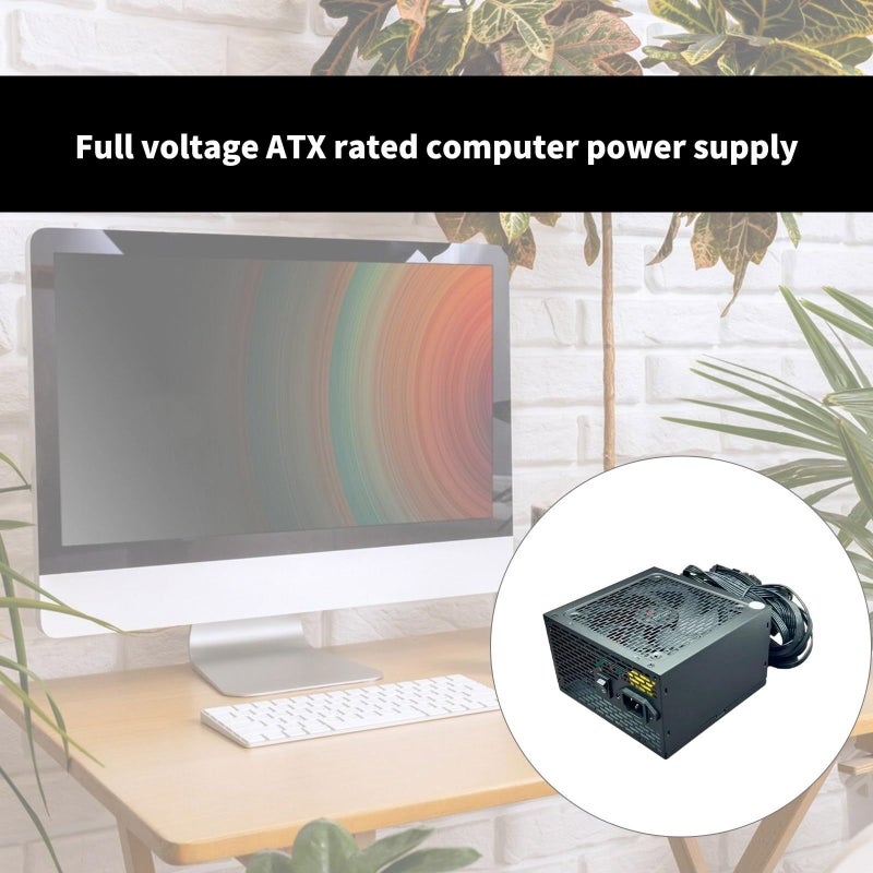 650W Mining Power Supply With Cooling Fan 8Pin Graphics Component Metal Case For Gaming - Image 3
