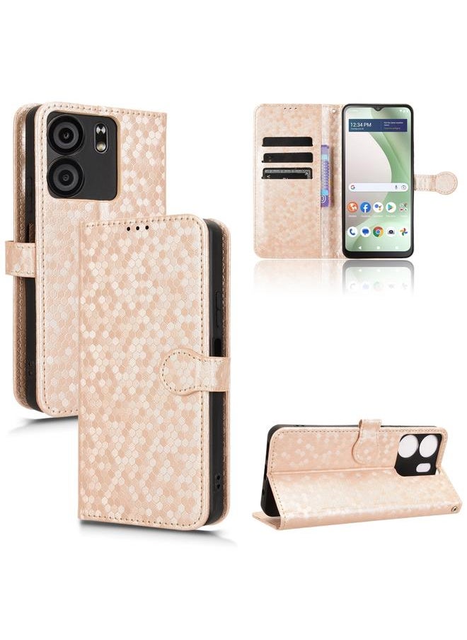 Green Tiger Case For BLU View 5 Honeycomb Dot Texture Leather Phone Case  - Image 1