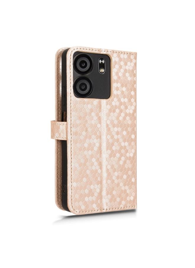 Green Tiger Case For BLU View 5 Honeycomb Dot Texture Leather Phone Case  - Image 3