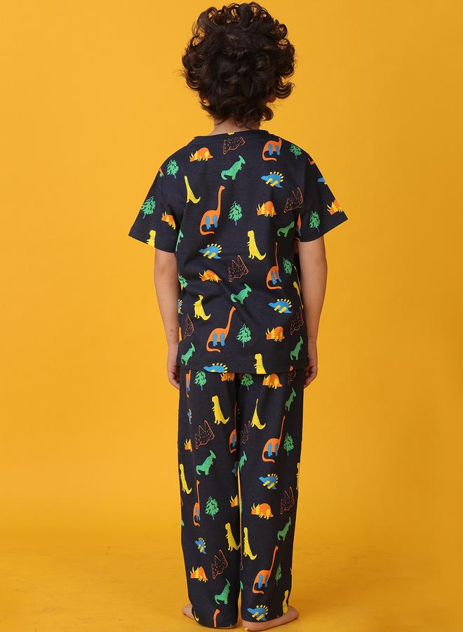 Anthrilo All-Over Print Dinosaur T-Shirt and Pyjama Set - Image 1